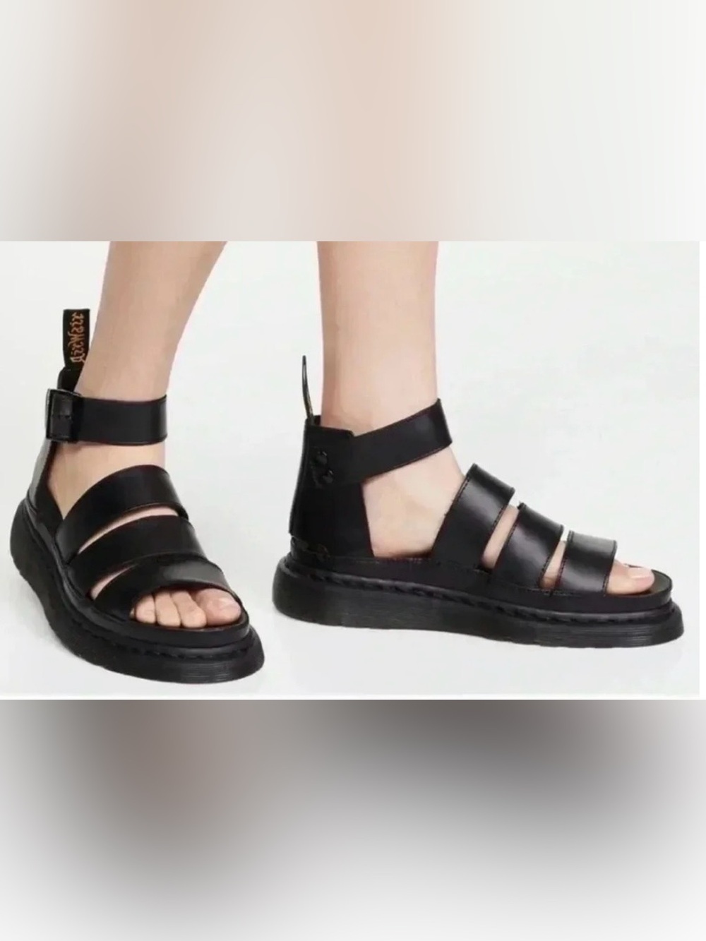 Dr. Martens Clarissa II Black Leather Gladiator Sandals AF500 women’s US 11